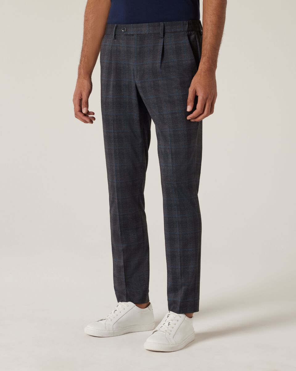Travel Jersey Check Tailored Pant, , hi-res